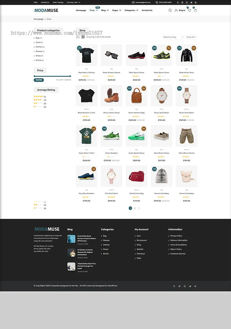 wordpress外贸商城独立站衣服包包综合百货类多语言响应式外贸商城源码