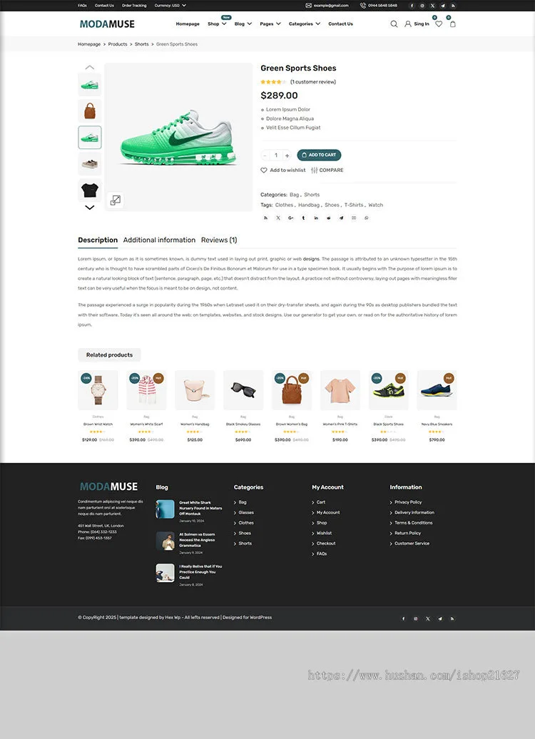 wordpress外贸商城独立站衣服包包综合百货类多语言响应式外贸商城源码