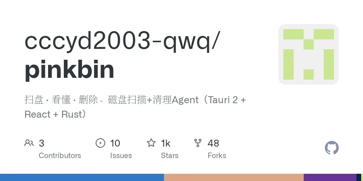 Pinkbin AI秒扫磁盘清理源码