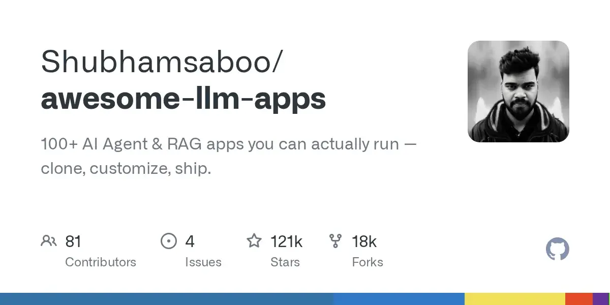 awesome-llm-apps百个AI智能体与RAG应用合集源码
